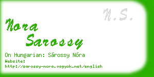nora sarossy business card