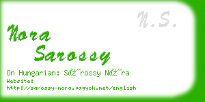 nora sarossy business card